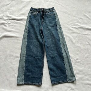RW &co jeans, size 26, relaxed fit, wide leg, two tone